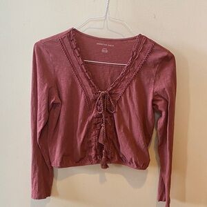 American Eagle Outfitters Women's Long Sleeve Crop Top